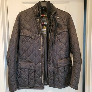 Mens Barbour International Windshield Quilt Jacket, Black, Size medium
